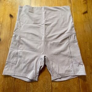 POSH DIVAH Maternity High Waisted Shorts Dusty Rose Activewear Size M